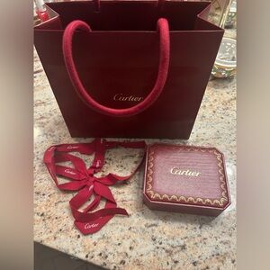 Cartier bag, ribbon, empty Cartier bracelet box
